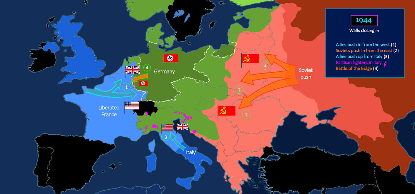 Last-ditch Battle of the Bulge, 1944, map